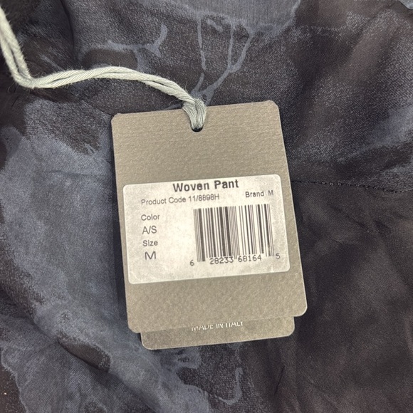 M Made In Italy Pant Wide Leg Silk Pull On Palazzo Sheer Floral NWT Size Medium - Picture 7 of 10